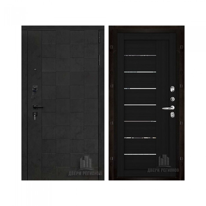 Quadro, цвет бетон графит темный 10 мм, панель - light 2110 (зеркало) цвет шоко велюр