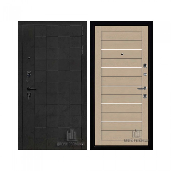 Quadro, цвет бетон графит темный 10 мм, панель - light 2127 цвет кремовый soft