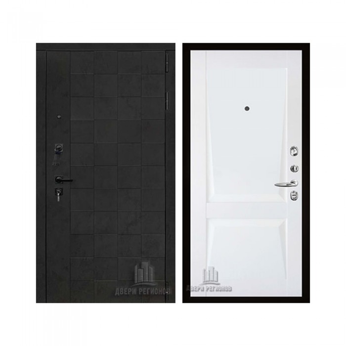 Quadro, цвет бетон графит темный 10 мм, панель - perfecto цвет белый бархат