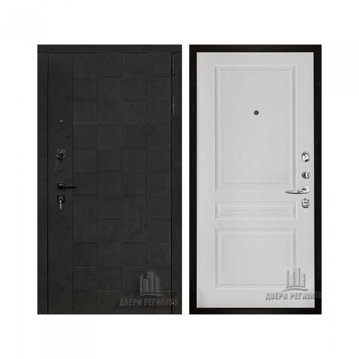 Quadro, цвет бетон графит темный 10 мм, панель - турин цвет эмаль белая