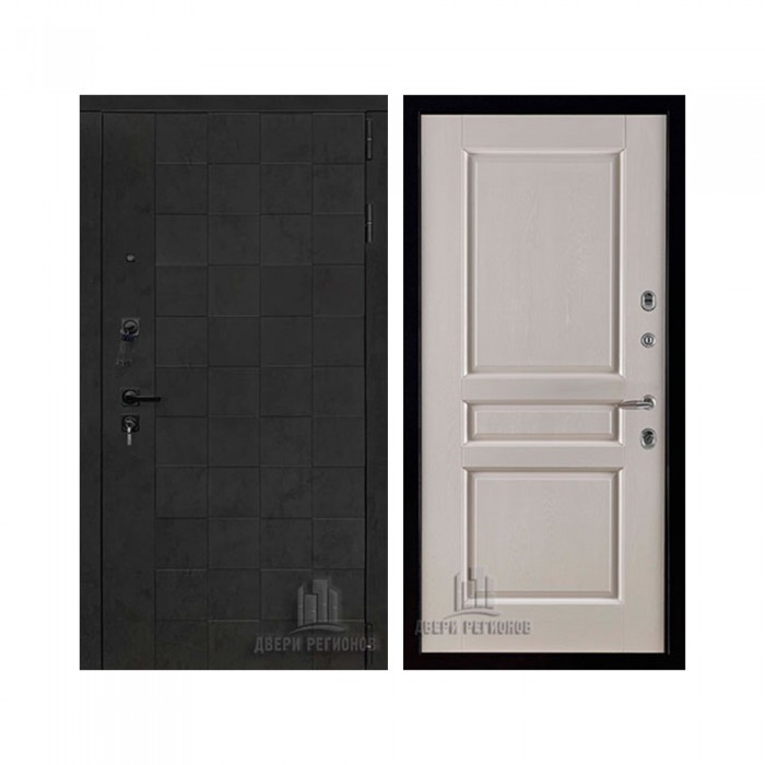 Quadro, цвет бетон графит темный 10 мм, панель - виктория цвет эмаль слоновая кость