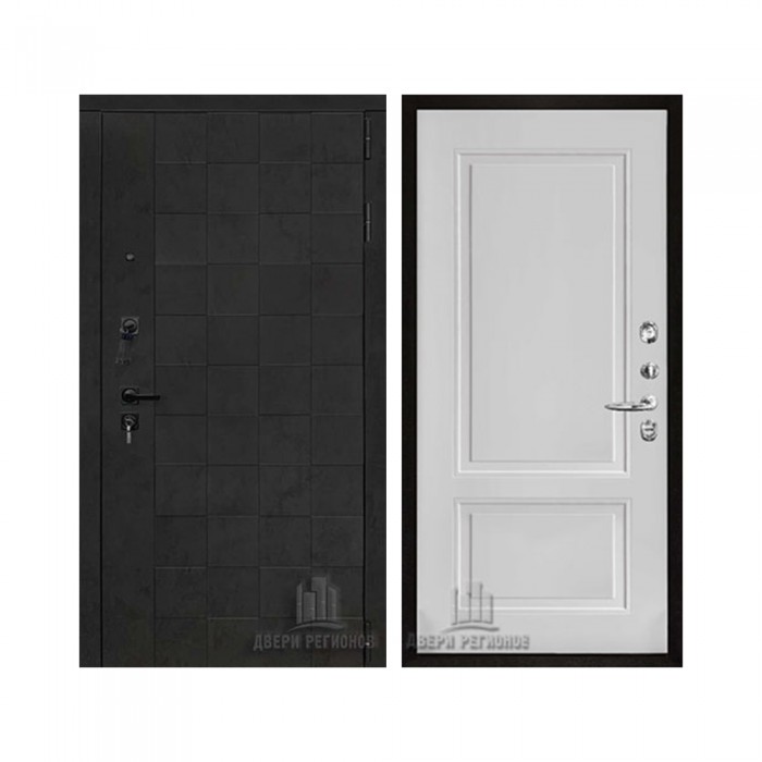 Quadro, цвет бетон графит темный 10 мм, панель - lana (лана) цвет белый снег soft