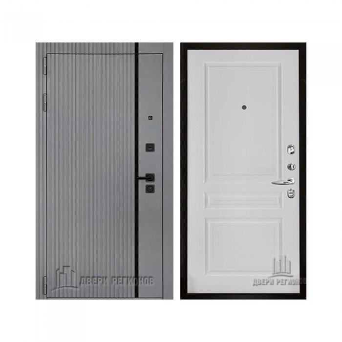 Президент Лайн Титан, цвет силк титан + черный пластик, панель - турин цвет эмаль белая