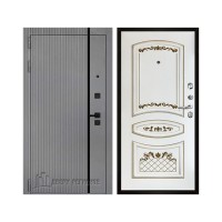 Президент Лайн Титан, цвет силк титан + черный пластик, панель - алина цвет эмаль белая/патина золото