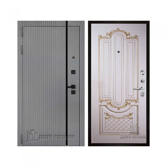 Президент Лайн Титан, цвет силк титан + черный пластик, панель - александрия цвет эмаль слоновая кость/патина золото