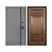 Президент Лайн Титан, цвет силк титан + черный пластик, панель - рим багет цвет коньяк