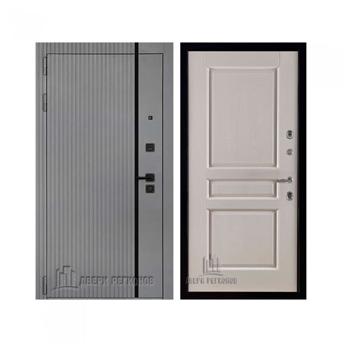 Президент Лайн Титан, цвет силк титан + черный пластик, панель - виктория цвет эмаль слоновая кость