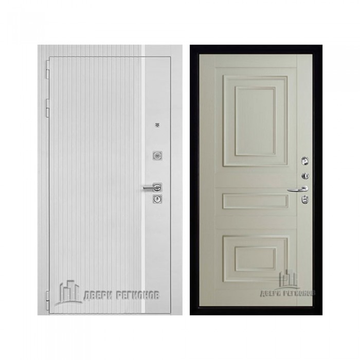 Президент Лайн Белый, цвет белый матовый + белый пластик, панель - 62001 цвет светло-серый серена