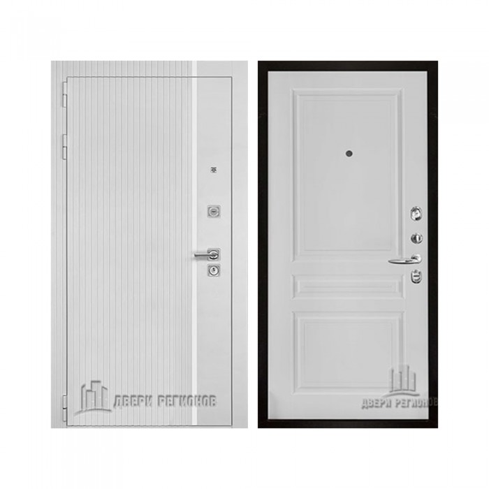 Президент Лайн Белый, цвет белый матовый + белый пластик, панель - турин цвет эмаль белая