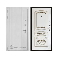 Президент Лайн Белый, цвет белый матовый + белый пластик, панель - алина цвет эмаль белая/патина золото