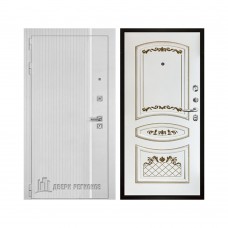 Президент Лайн Белый, цвет белый матовый + белый пластик, панель - алина цвет эмаль белая/патина золото