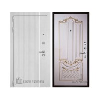 Президент Лайн Белый, цвет белый матовый + белый пластик, панель - александрия цвет эмаль слоновая кость/патина золото