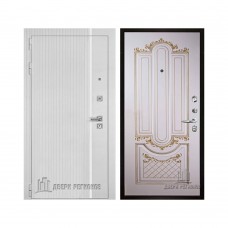 Президент Лайн Белый, цвет белый матовый + белый пластик, панель - александрия цвет эмаль слоновая кость/патина золото