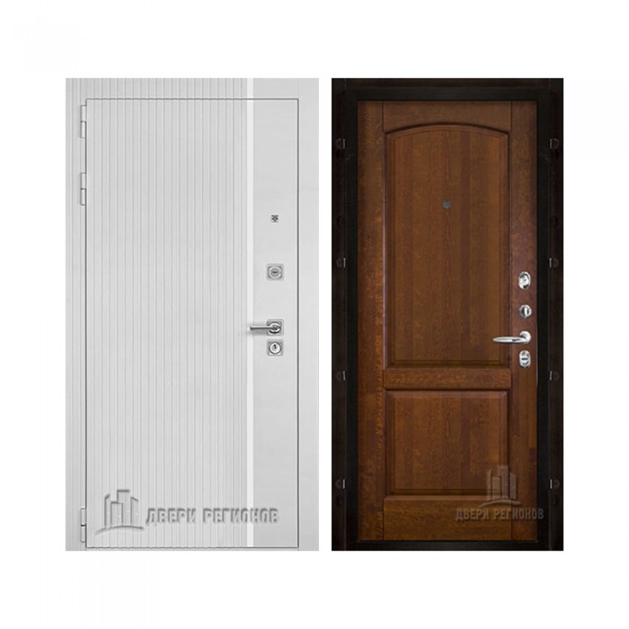 Президент Лайн Белый, цвет белый матовый + белый пластик, панель - фоборг цвет античный орех