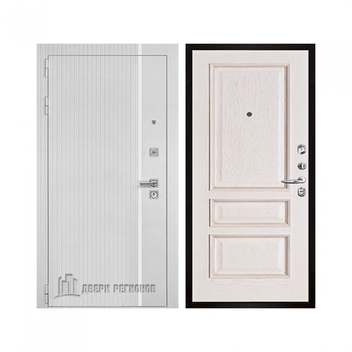 Президент Лайн Белый, цвет белый матовый + белый пластик, панель - вена цвет белая патина