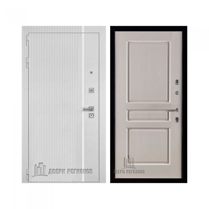 Президент Лайн Белый, цвет белый матовый + белый пластик, панель - виктория цвет эмаль слоновая кость