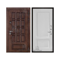 Уличная Центурион, цвет лиственница мореная + черная патина, панель - lana (лана) цвет белый снег soft