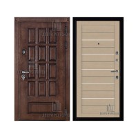 Уличная Центурион, цвет лиственница мореная + черная патина, панель - light 2127 цвет кремовый soft