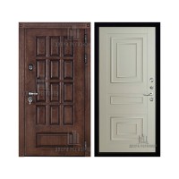 Уличная Центурион, цвет лиственница мореная + черная патина, панель - 62001 цвет светло-серый серена