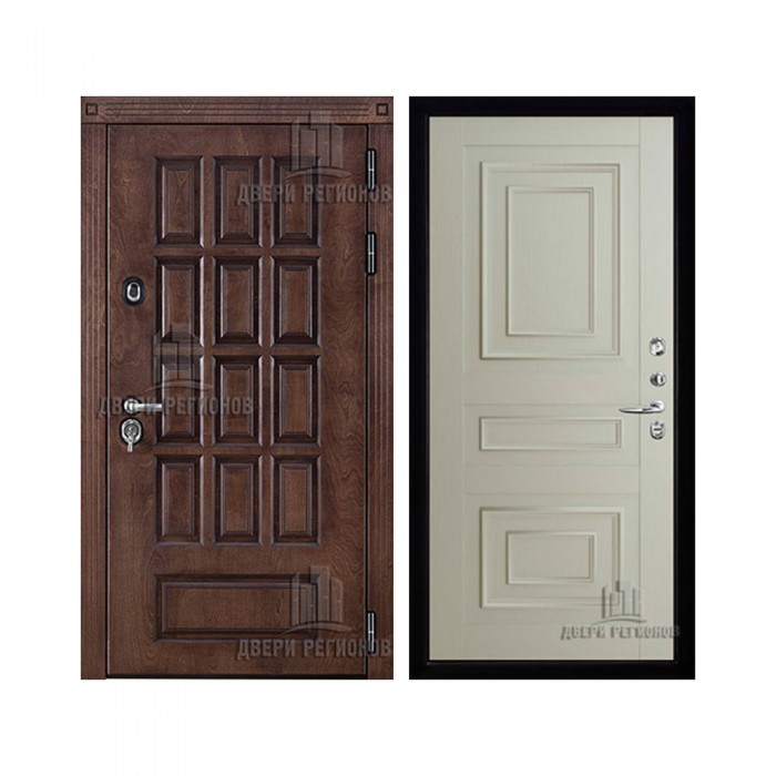 Уличная Центурион, цвет лиственница мореная + черная патина, панель - 62001 цвет светло-серый серена