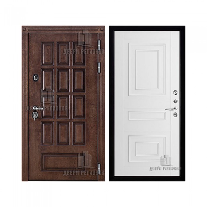 Уличная Центурион, цвет лиственница мореная + черная патина, панель - 62001 цвет белая серена