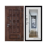 Уличная Центурион, цвет лиственница мореная + черная патина, панель - зеркало maxi цвет белый сандал