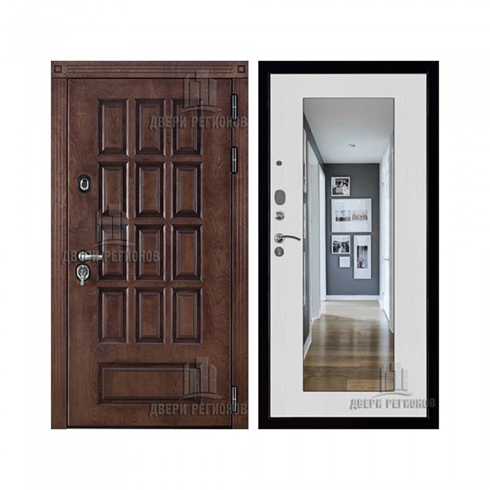 Уличная Центурион, цвет лиственница мореная + черная патина, панель - зеркало maxi цвет белый сандал