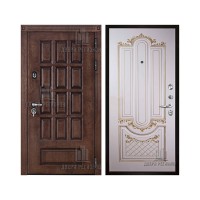 Уличная Центурион, цвет лиственница мореная + черная патина, панель - александрия цвет эмаль слоновая кость/патина золото