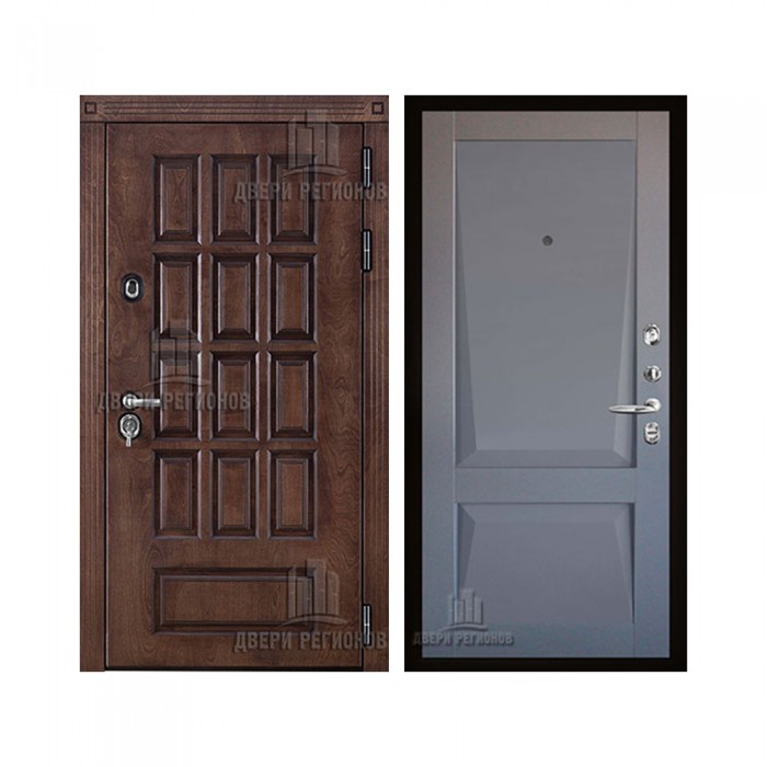 Уличная Центурион, цвет лиственница мореная + черная патина, панель - perfecto цвет серый бархат