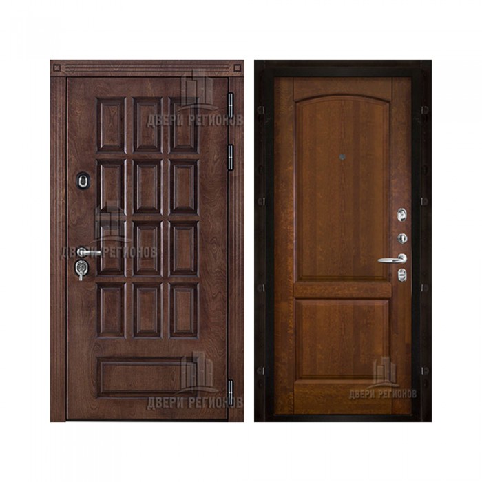 Уличная Центурион, цвет лиственница мореная + черная патина, панель - фоборг цвет античный орех