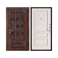 Уличная Центурион, цвет лиственница мореная + черная патина, панель - вена цвет белая патина