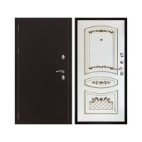 Уличная Термо 3, цвет антик медь, панель - алина цвет эмаль белая/патина золото