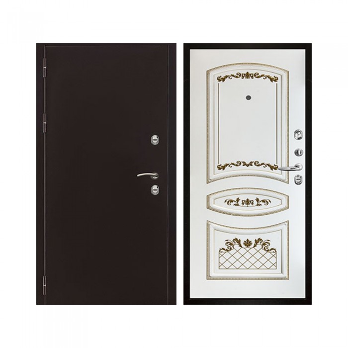 Уличная Термо 3, цвет антик медь, панель - алина цвет эмаль белая/патина золото