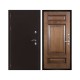 Дверь входная уличная Термо 3, цвет антик медь, панель - рим багет цвет коньяк