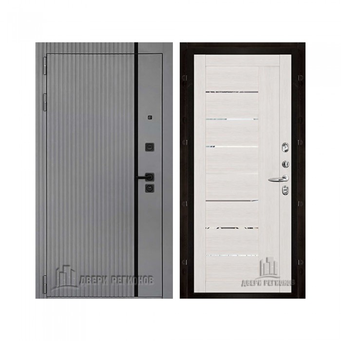 Президент Лайн Титан, цвет силк титан + черный пластик, панель - light 2110 (зеркало) цвет капучино велюр