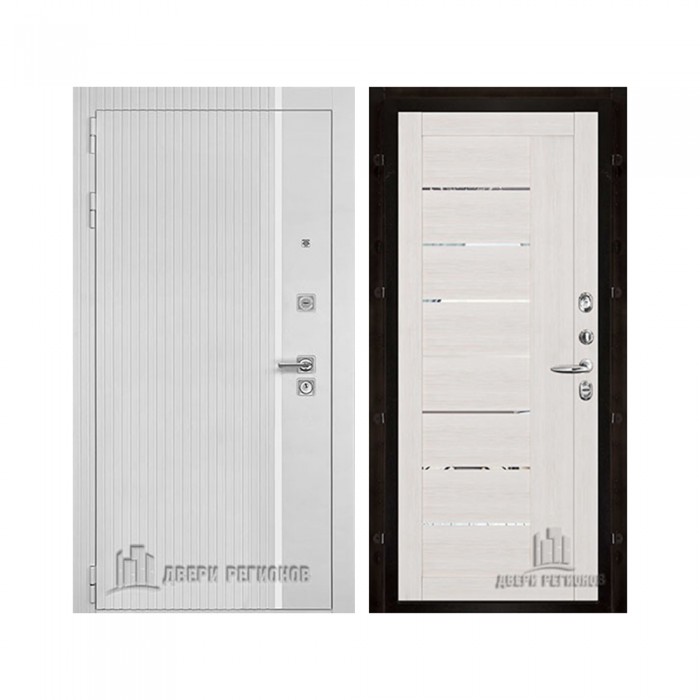 Президент Лайн Белый, цвет белый матовый + белый пластик, панель - light 2110 (зеркало) цвет капучино велюр