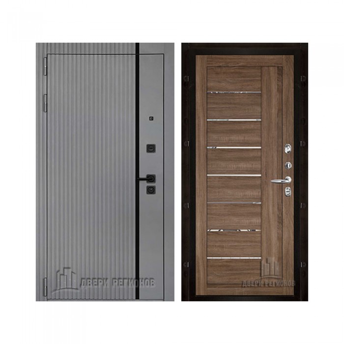 Президент Лайн Титан, цвет чёрная мягкая шагрень, панель - light 2110 (зеркало) цвет серый велюр