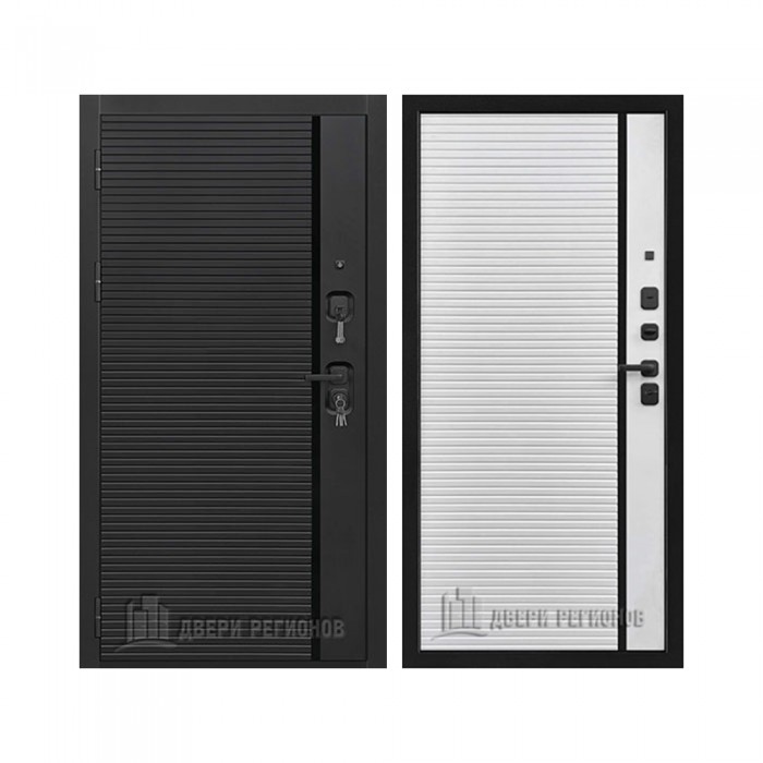 Президент Стайл, цвет чёрная мягкая шагрень, панель - стайл цвет белоснежная мягкая шагрень