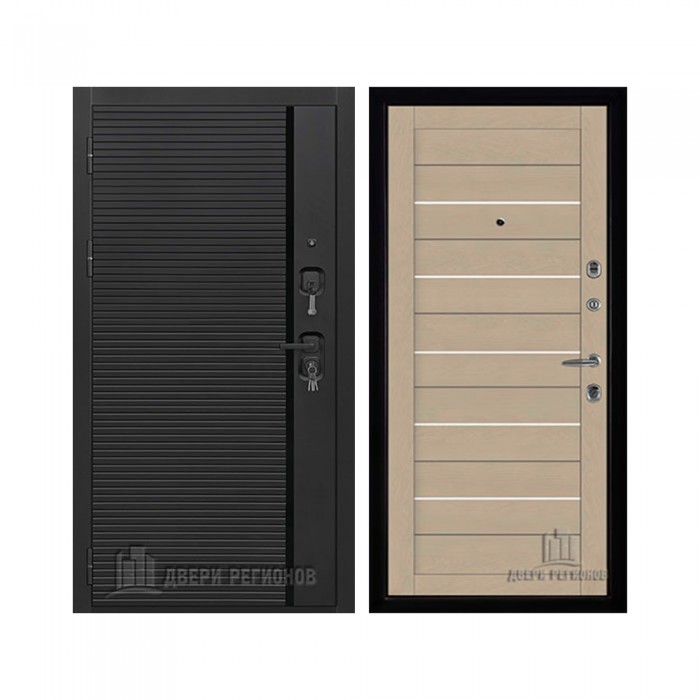 Президент Стайл, цвет чёрная мягкая шагрень, панель - light 2127 цвет кремовый soft