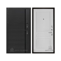 Президент Стайл, цвет чёрная мягкая шагрень, панель - турин цвет эмаль белая