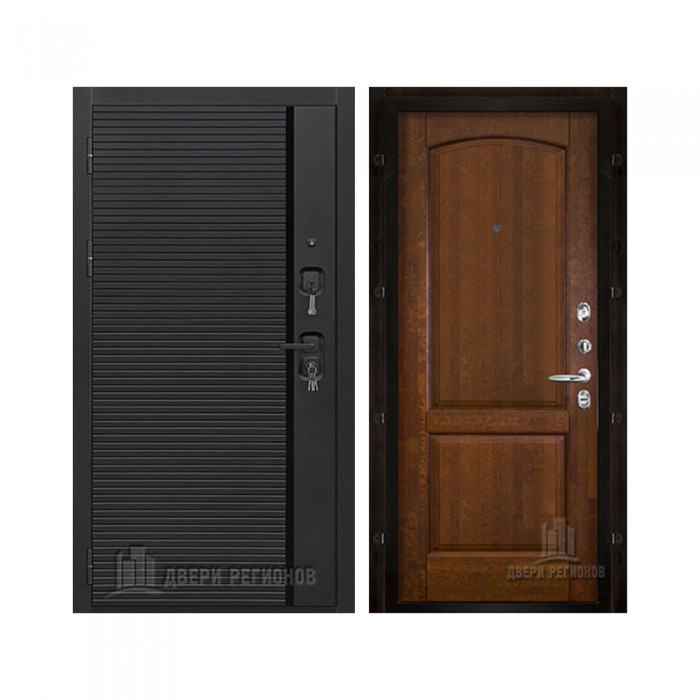 Президент Стайл, цвет чёрная мягкая шагрень, панель - фоборг цвет античный орех