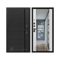 Президент Стайл зеркало, цвет чёрная мягкая шагрень, панель - стайл z цвет белоснежная мягкая шагрень с зеркалом