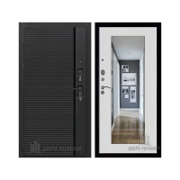 Президент Стайл зеркало, цвет чёрная мягкая шагрень, панель - зеркало maxi цвет белый сандал