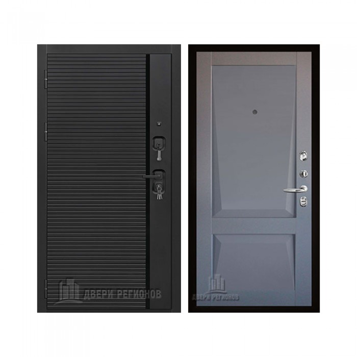 Президент Стайл зеркало, цвет чёрная мягкая шагрень, панель - perfecto цвет серый бархат