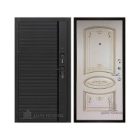 Президент Стайл зеркало, цвет чёрная мягкая шагрень, панель - багет 3 цвет эмаль слоновая кость/патина золото