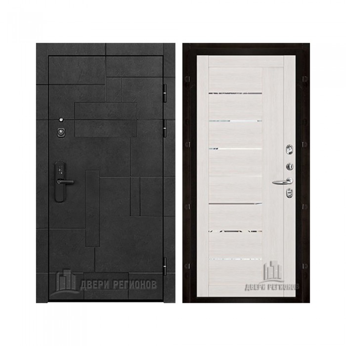 Флагман Доминион, цвет Бетон черный, панель - light 2110 (зеркало) цвет Капучино велюр