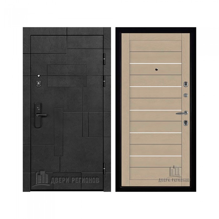 Флагман Доминион, цвет Бетон черный, панель - light 2127 цвет Кремовый soft