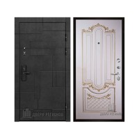 Флагман Доминион, цвет Бетон черный, панель - Александрия цвет Эмаль слоновая кость/Патина золото