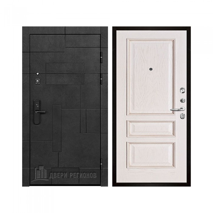 Флагман Доминион, цвет Бетон черный, панель - Вена цвет Белая патина