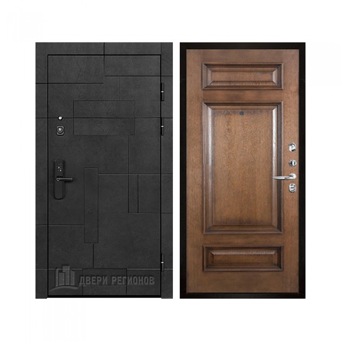 Флагман Доминион, цвет Бетон черный, панель - Рим багет цвет Коньяк